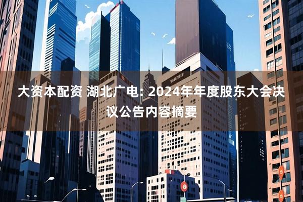 大资本配资 湖北广电: 2024年年度股东大会决议公告内容摘要