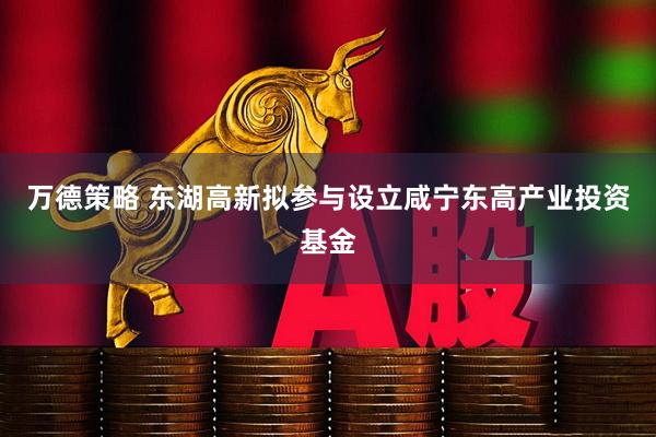 万德策略 东湖高新拟参与设立咸宁东高产业投资基金