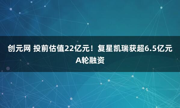 创元网 投前估值22亿元！复星凯瑞获超6.5亿元A轮融资