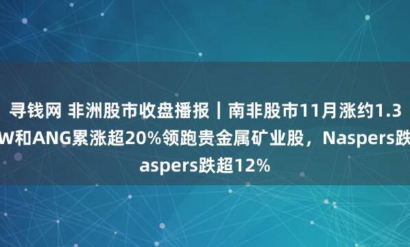 寻钱网 非洲股市收盘播报｜南非股市11月涨约1.3%，SSW和ANG累涨超20%领跑贵金属矿业股，Naspers跌超12%